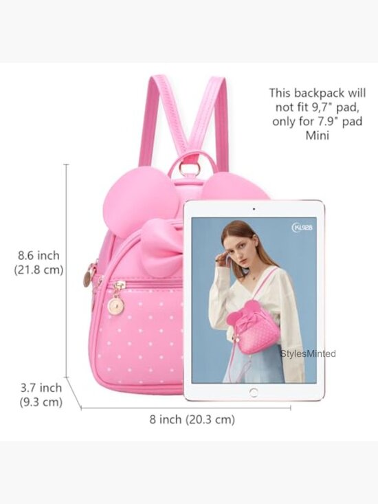 Mini Backpack Bowknot Polka Dot Daypack Convertible Shoulder Bag Purse main image 7